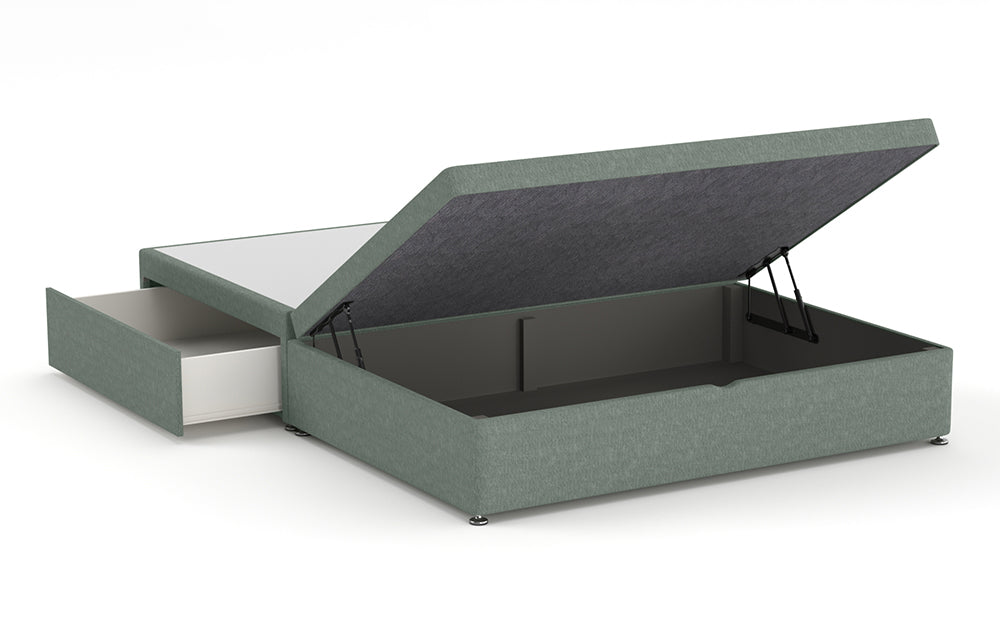 Ottoman Bed 4'6" Double with Half in Graceland Duck Egg