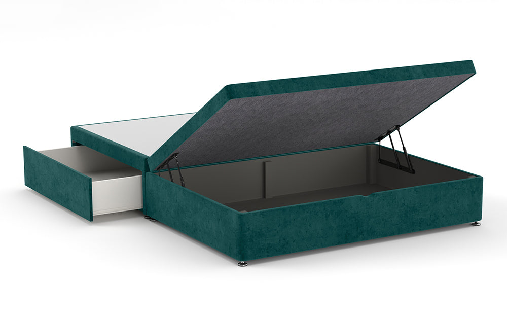 Ottoman Bed 4'6" Double with Half in Marble Peacock