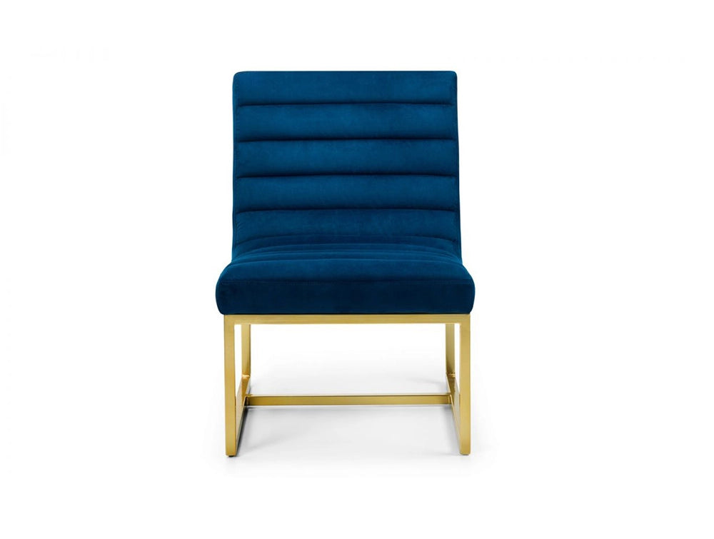 Oxford Velvet Accent Chair Blue and Gold 2