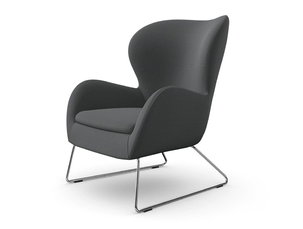 Pause Lounge Armchair with Skid Frame Base 3