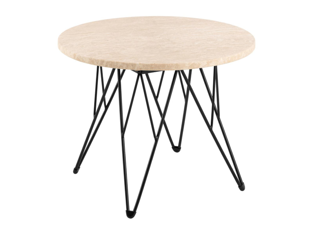 Penny Side Table Beige and Black