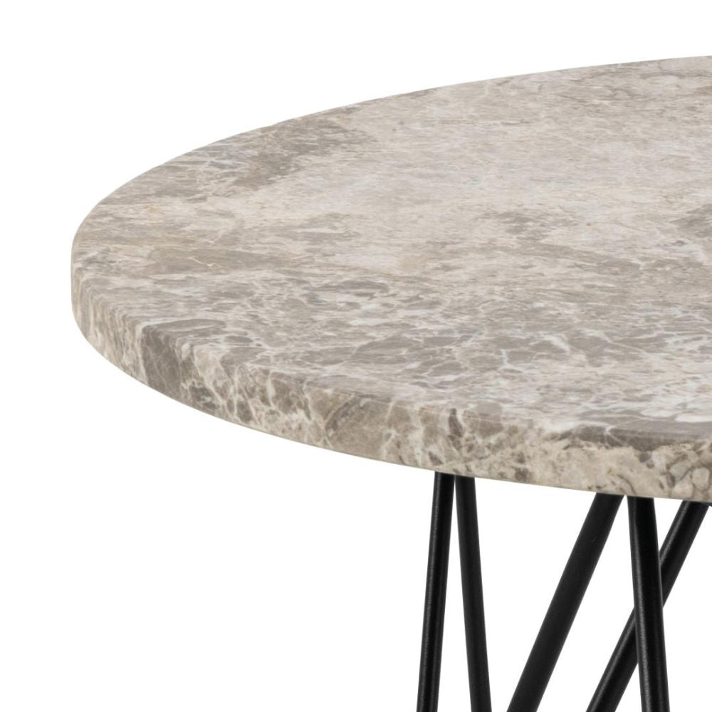 Penny Side Table Grey and Black Top Detail
