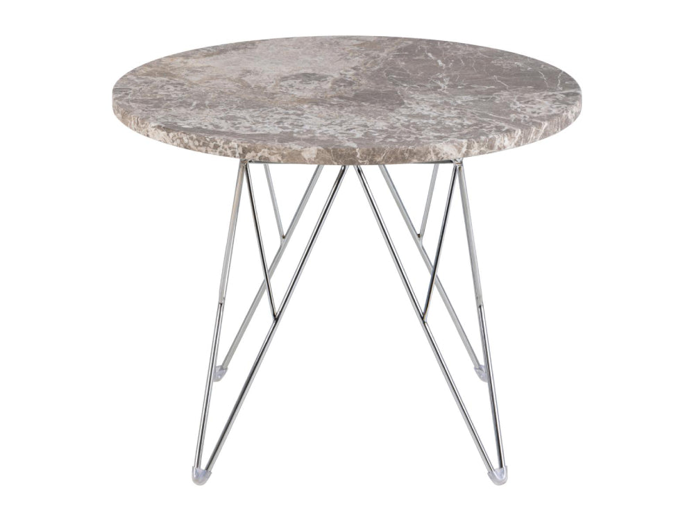 Penny Side Table Grey and Chrome 2