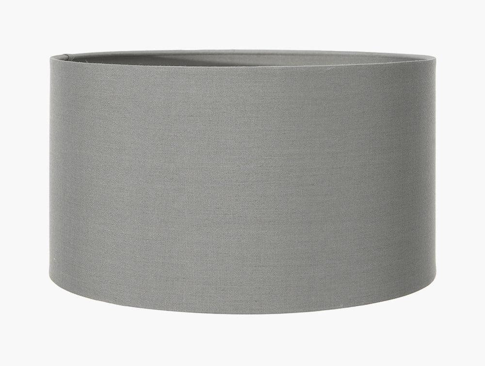 Poly Cotton Cylinder Drum Shade Grey