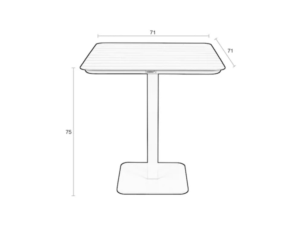 Portia Outdoor Dining Table Green Dimensions