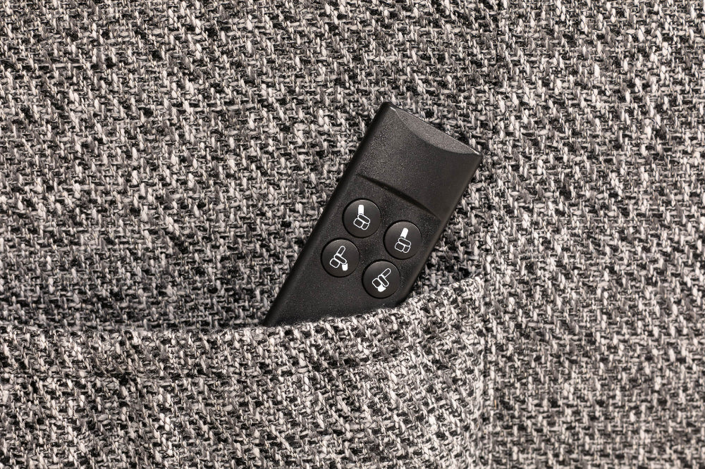 Priya Rise and Tilt Chair Dark Grey Remote Detail 2