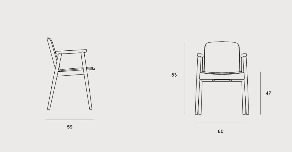 Prop Wooden Dining Armchair Dimensions