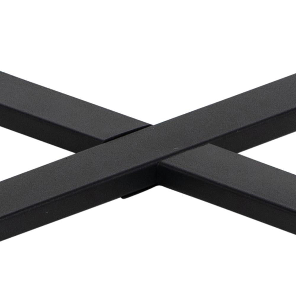 Ramble Round Coffee Table Brown Marble X Base Detail