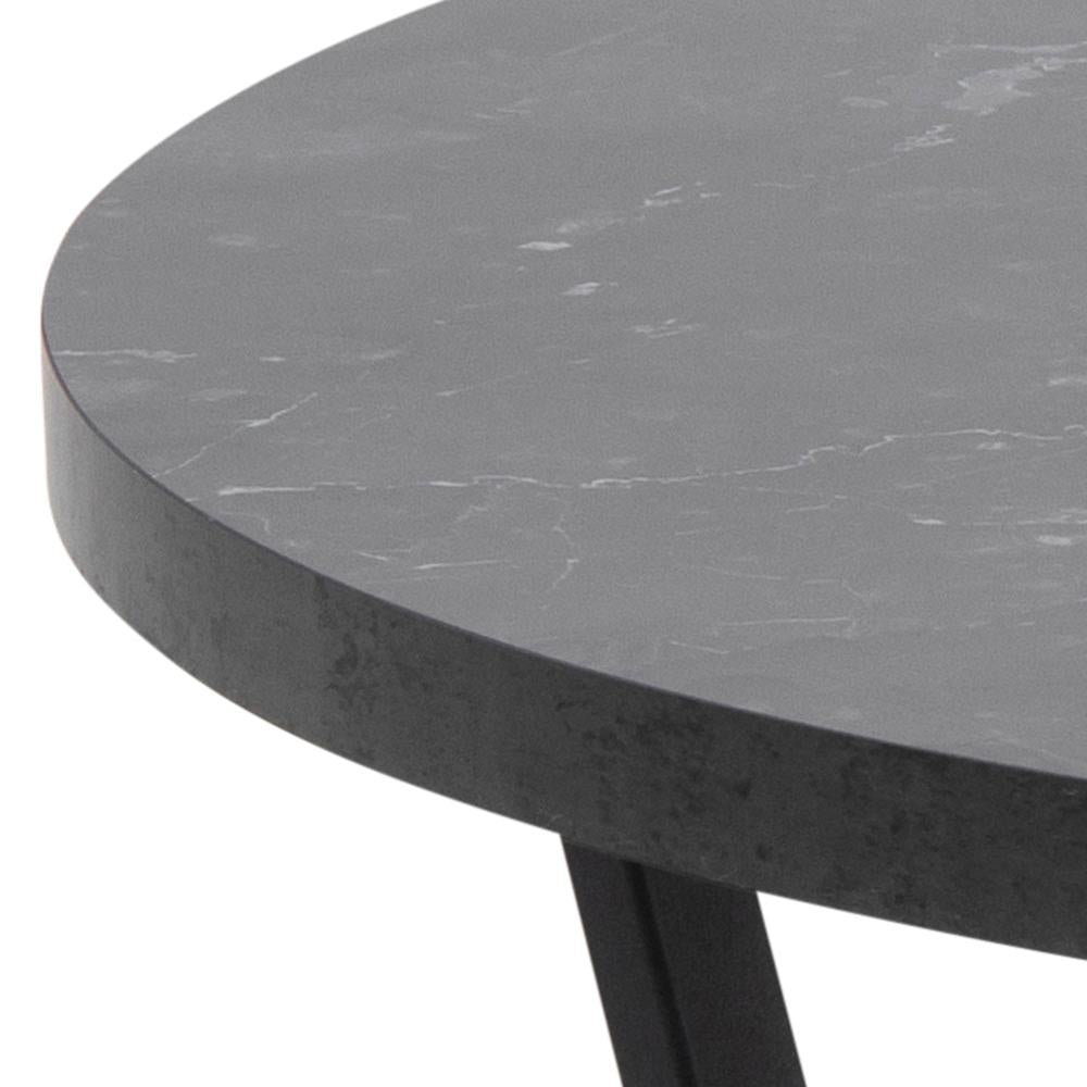 Ramble Round Coffee Table Matte Black Top Corner Detail