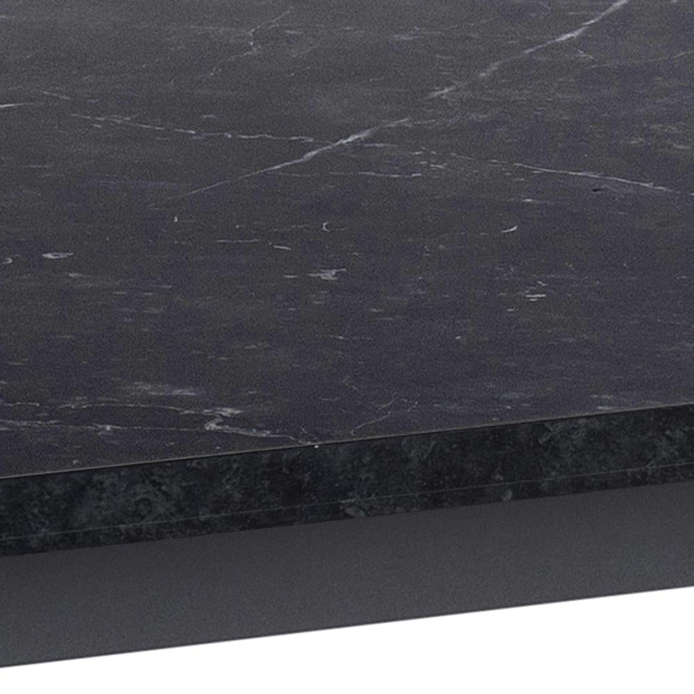 Ramble Rectangular Dining Table Rough Black Marble Edge Detail