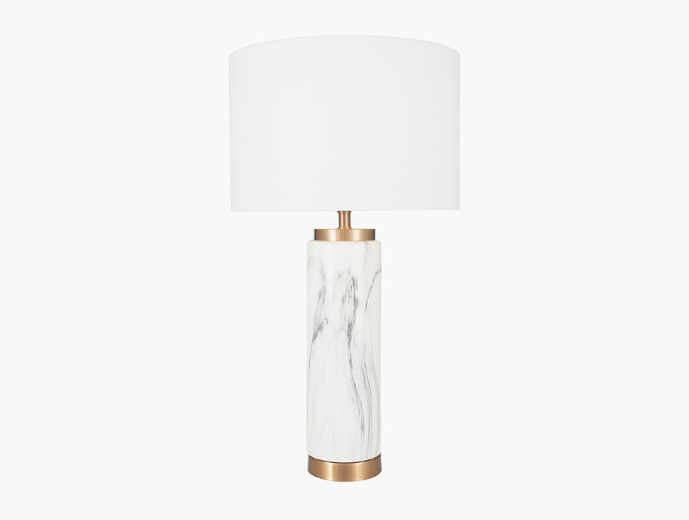 Raya Marble Effect and Brass Ceramic High Table Lamp 2