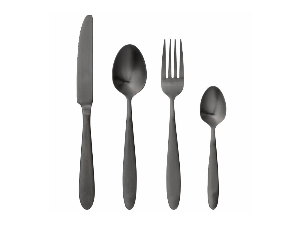 Rea Black Stainless Steel Cutlery Set