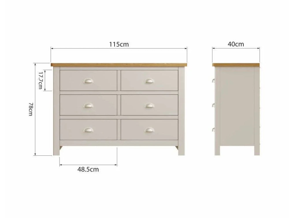 Remy 6 Drawer Chest Truffle Dimensions
