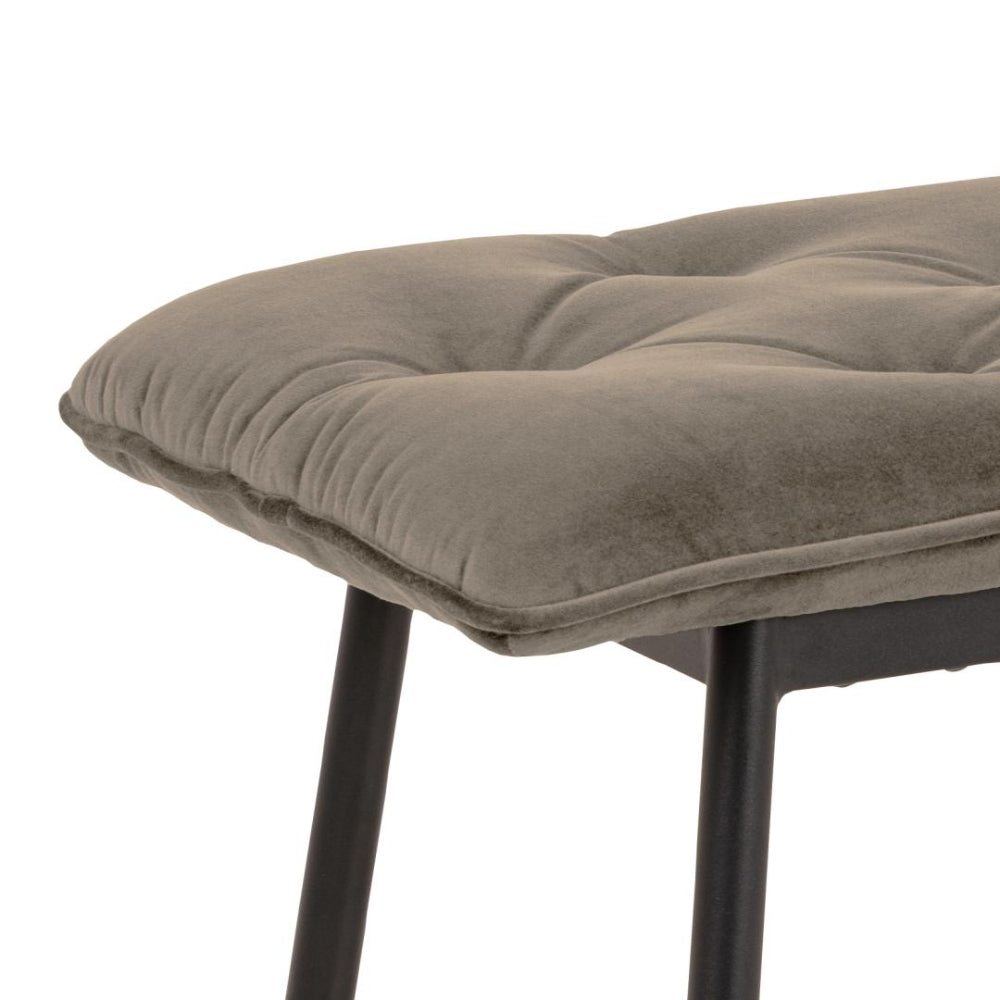 Rica Upholstered Bench Beige Seat Corner Detail