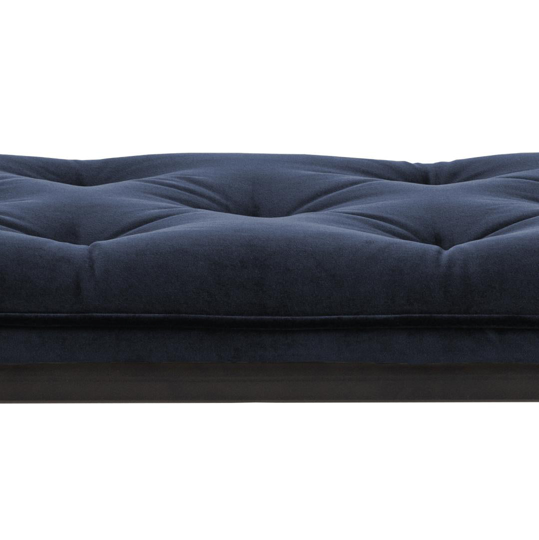 Rica Upholstered Bench Navy Button Style Detail
