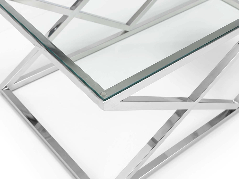 Ritz Glass Top Coffee Table Detail