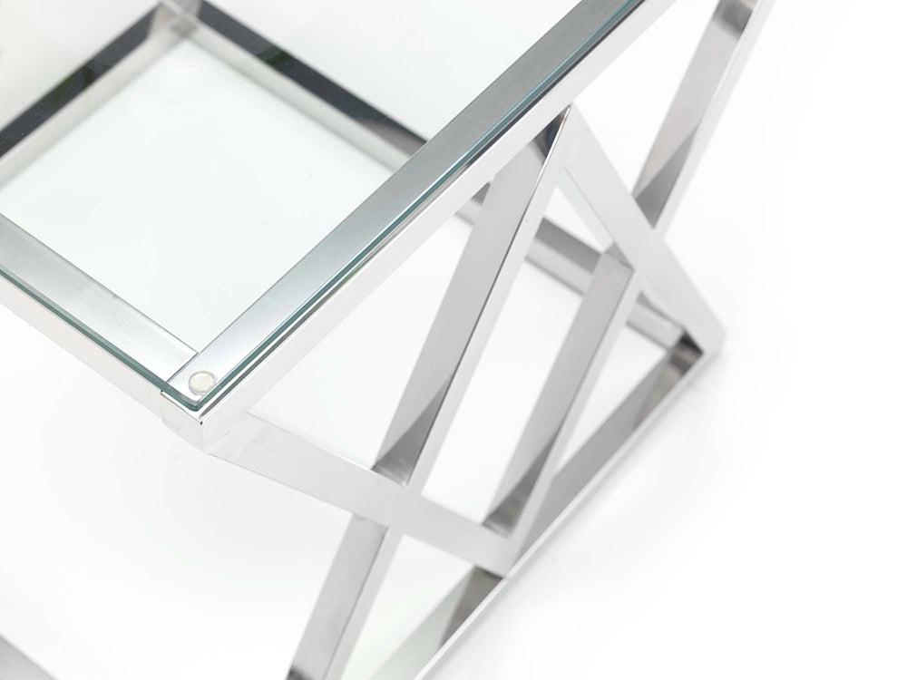 Ritz Glass Top Lamp Table Top Detail