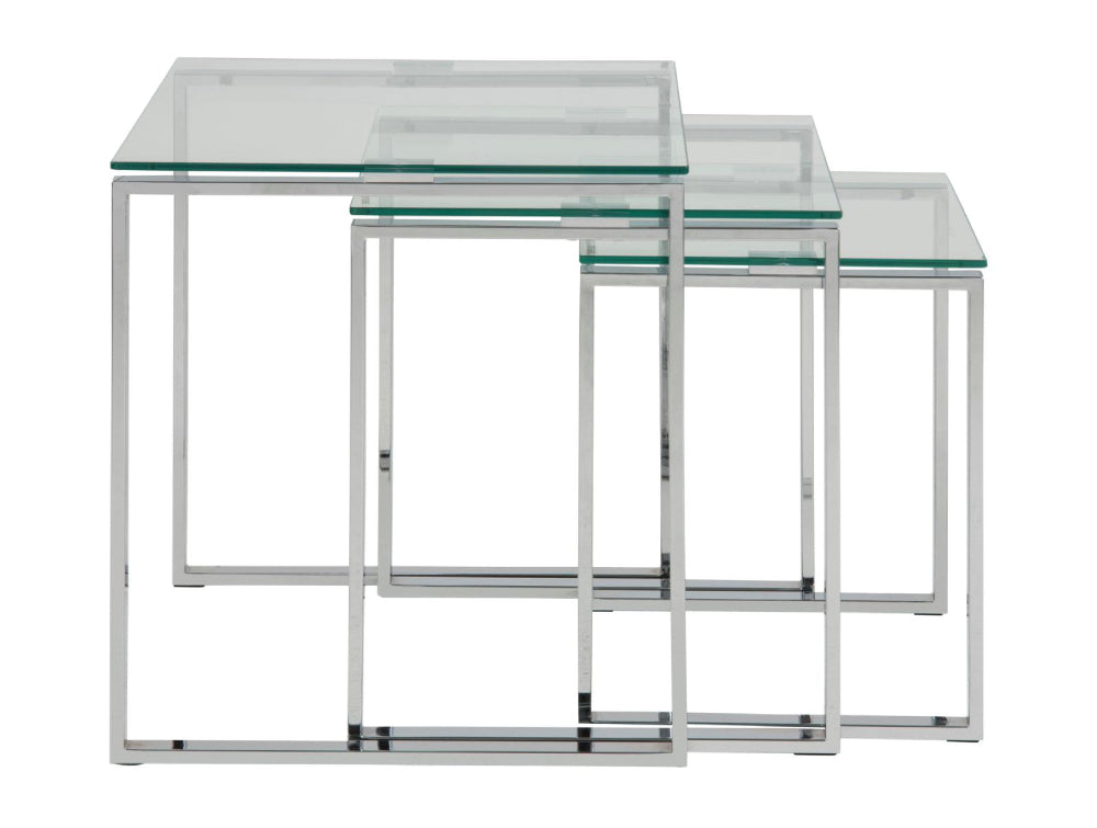 Riva Nest of 3 Tables Clear Glass 2