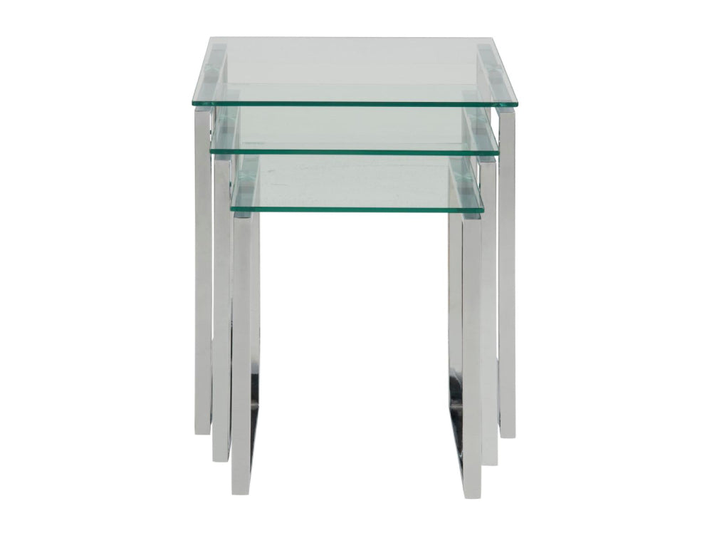 Riva Nest of 3 Tables Clear Glass 3