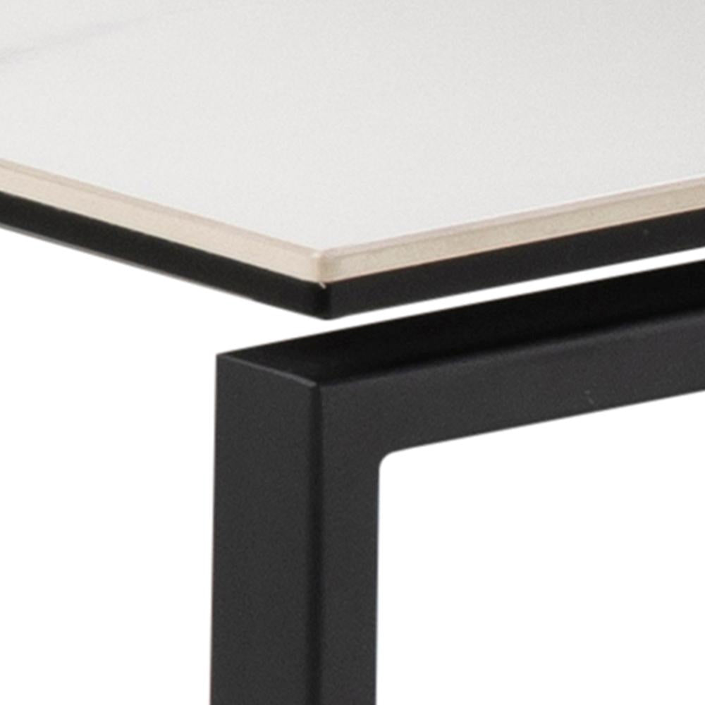 Riva Nest of 3 Tables White Marble Top Corner Detail 2