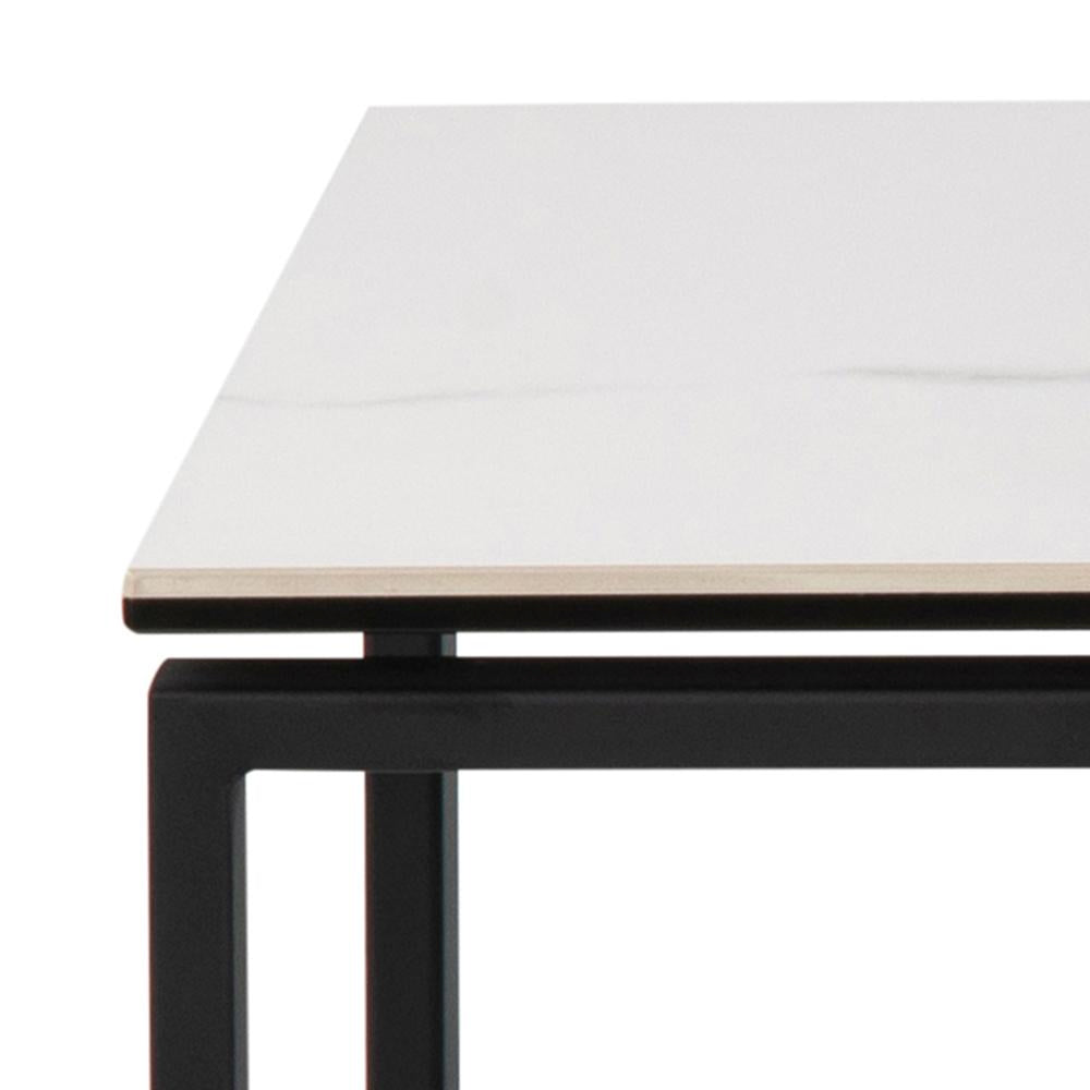 Riva Nest of 3 Tables White Marble Top Corner Detail
