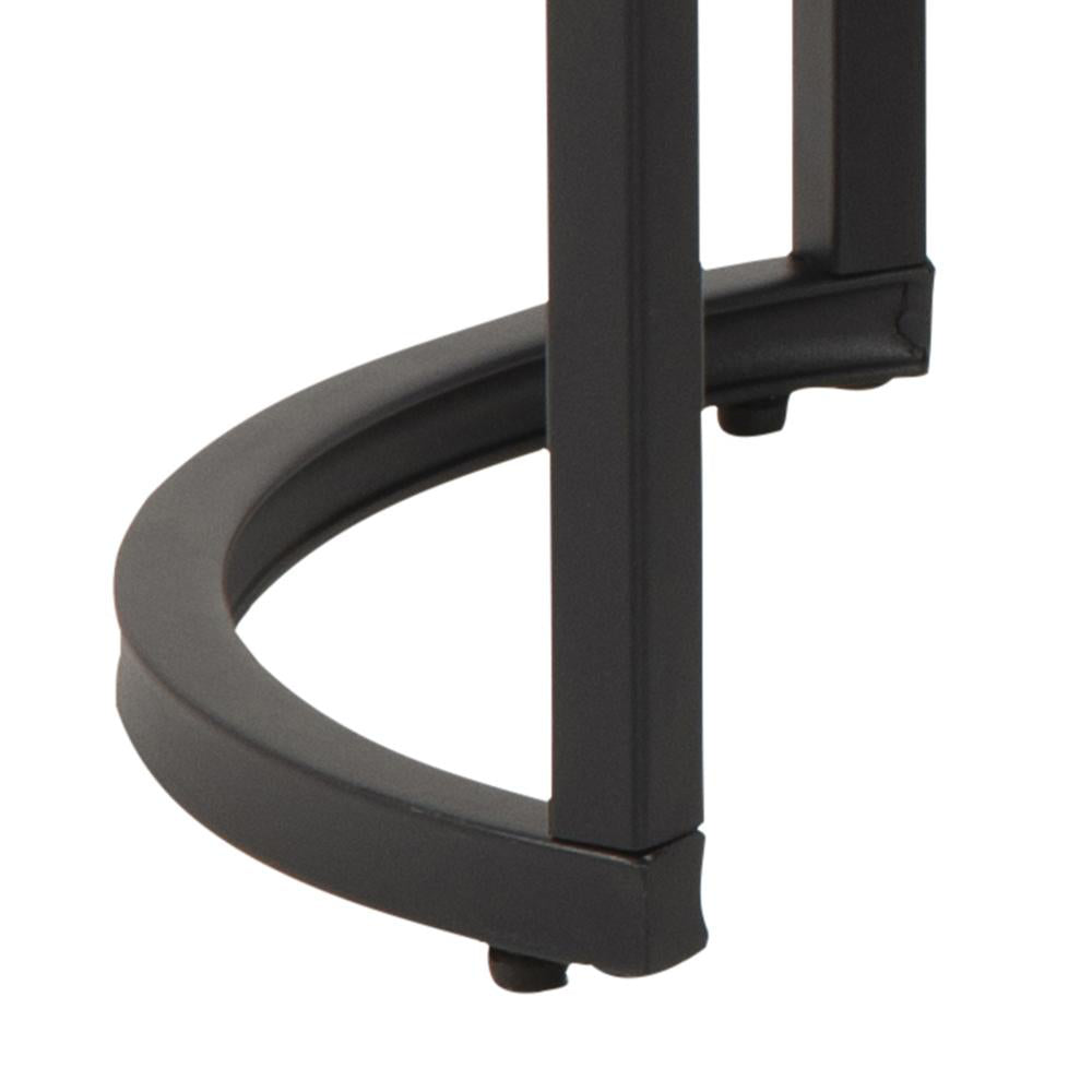 Riva Oval Round Coffee Table Smoked Glass Black Marble Base Detail 2