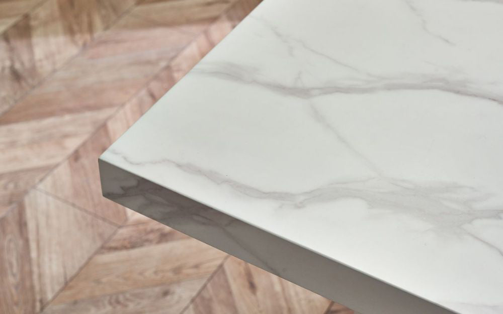 Ryker Marble Dining Table White Top Detail 2