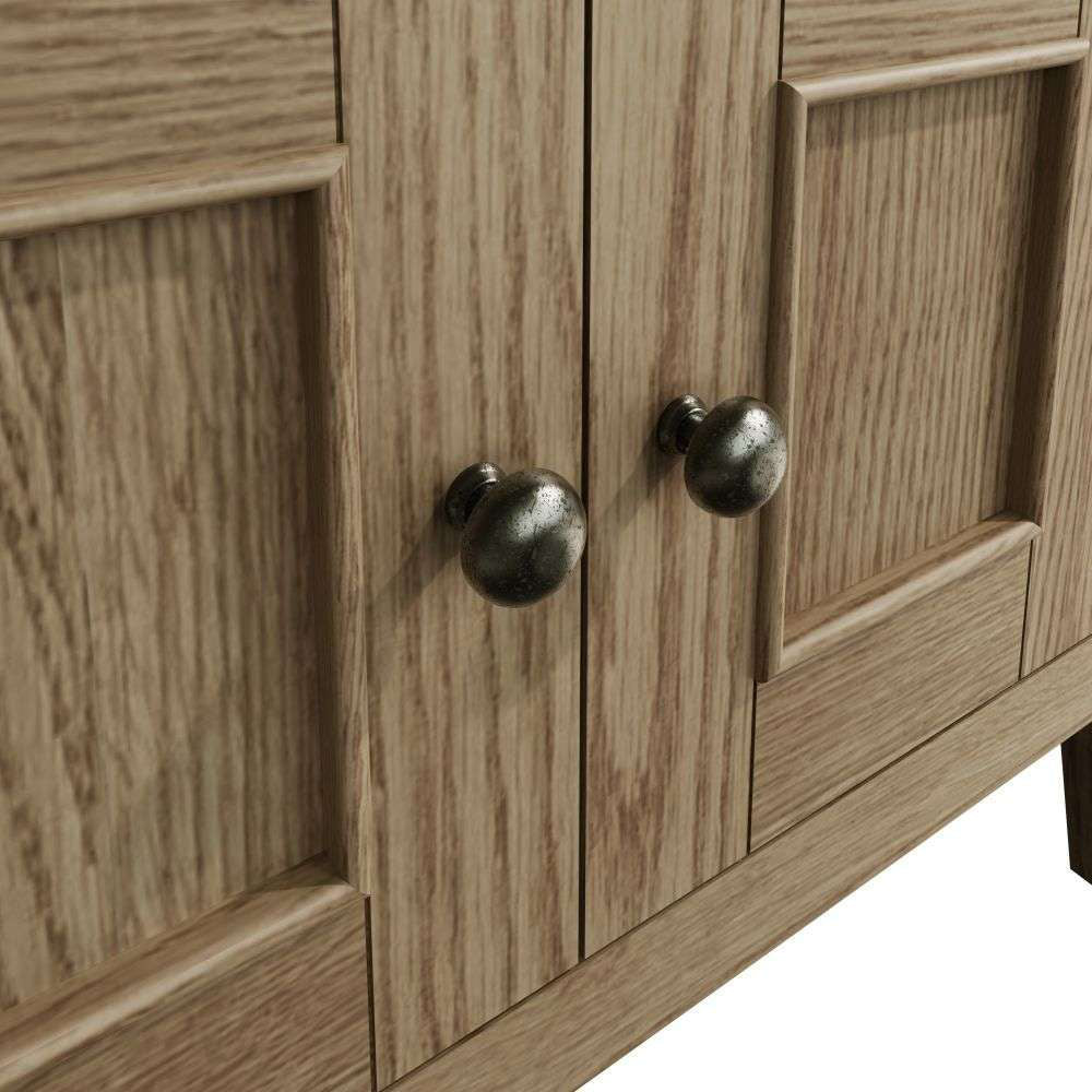 Sadie Corner Media Unit Smoked Oak Door Handle Detail