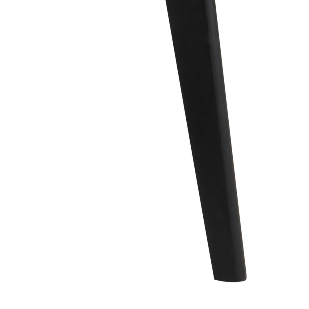 Sierra Round Dining Table in Veneered Matt Black Top and Rubberwood Matt Black Legs Detail