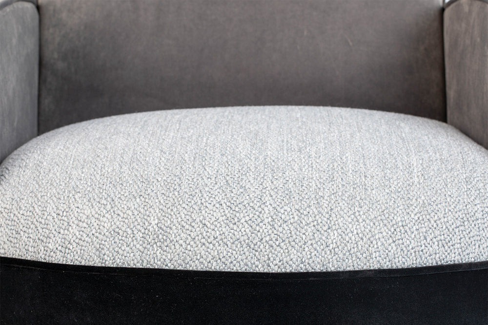 Sofia Lounge Chair Black Grey Seat Detail