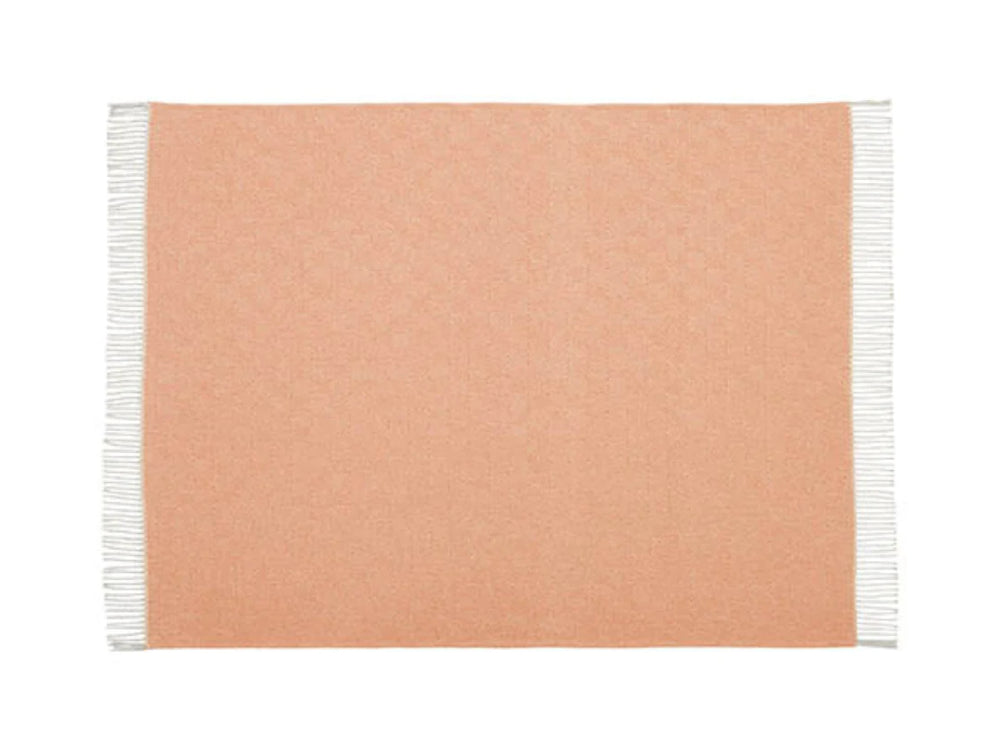 Soft Fringed Knitted Throw Orange Grey