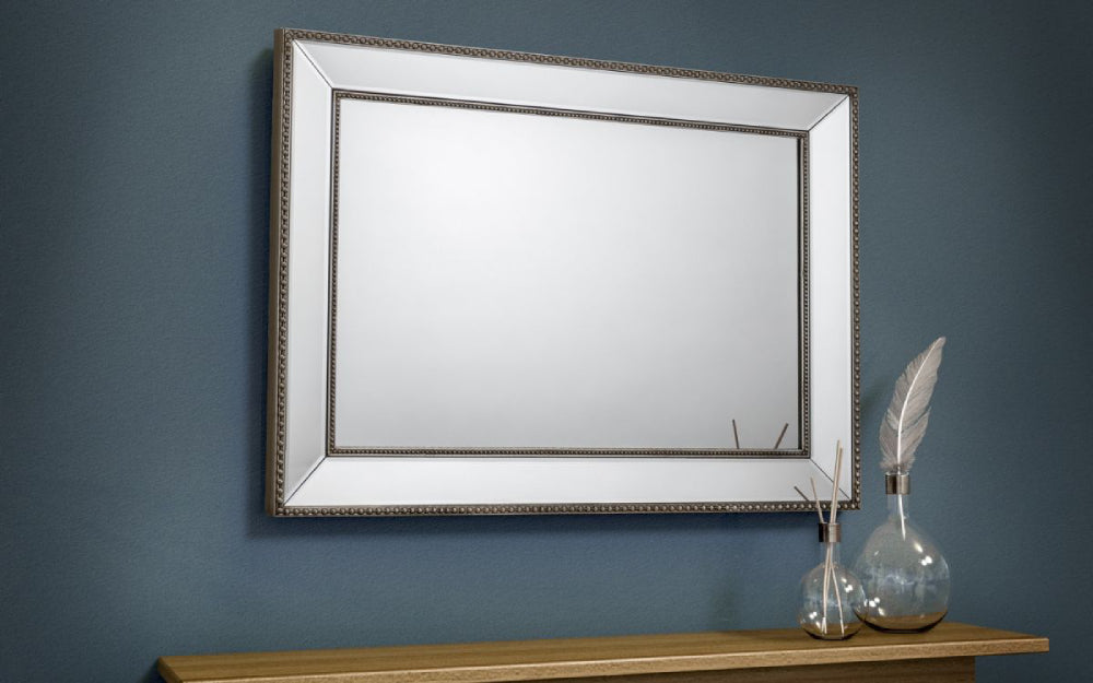 Sonar Beaded Wall Mirror Attached in the Wall