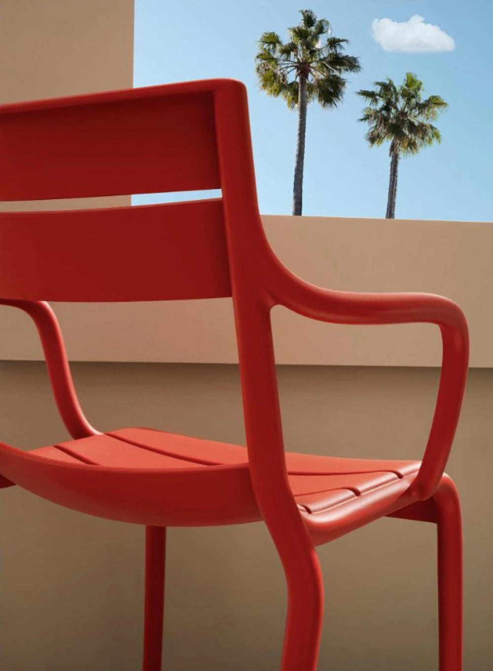 Souvenir Dining Chair in Red Finish Veranda Setting
