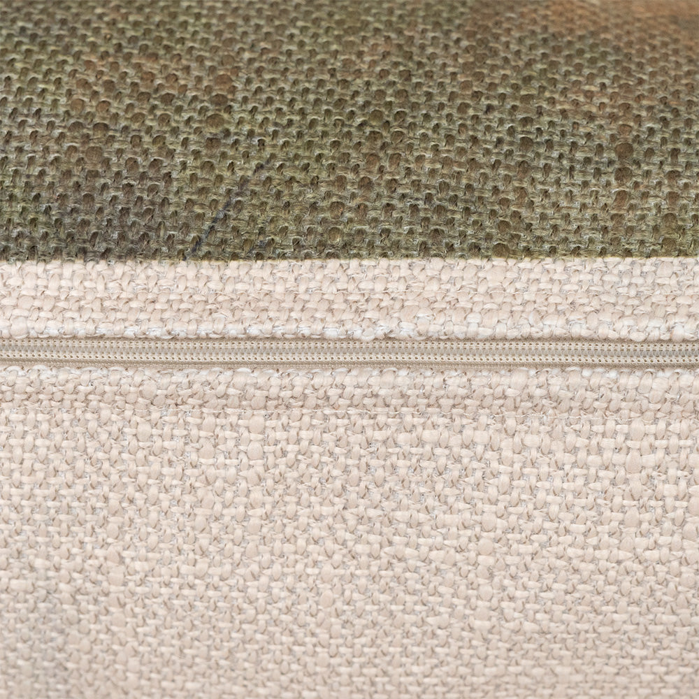 Stack Square Shaped Cushion Green Zipper Detail