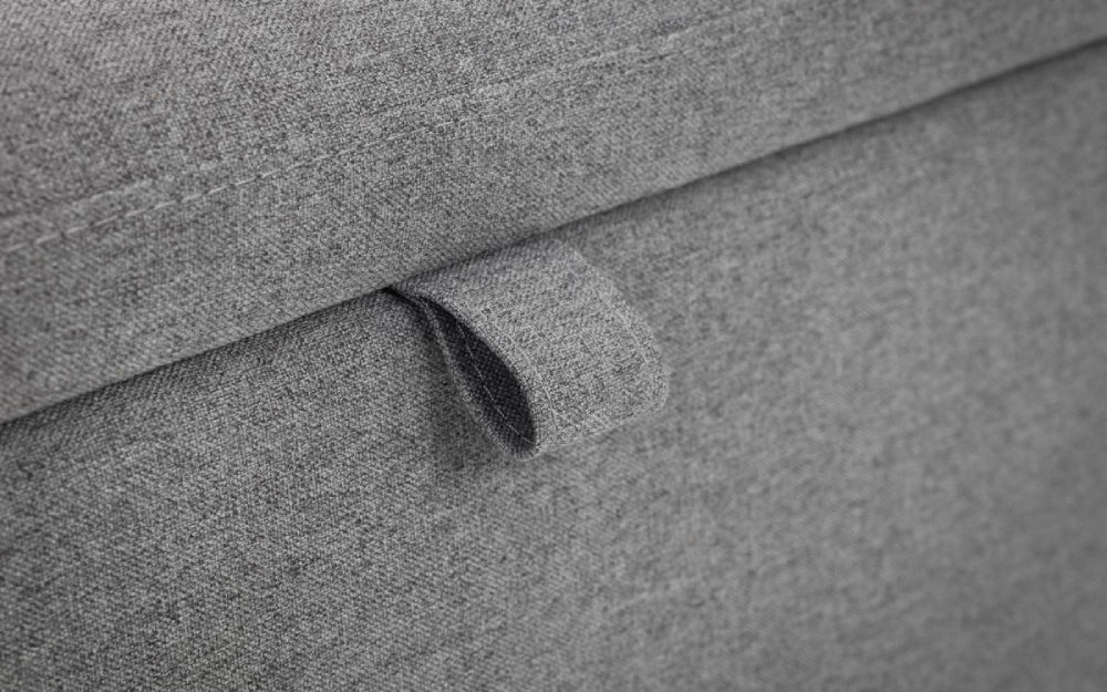 Stellar Upholstered Blanket Box Grey Handle Detail