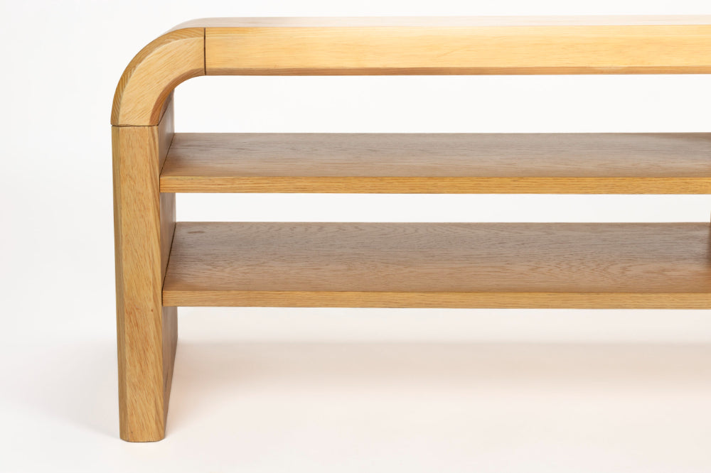 Teagan Wooden Media Unit Shelves Detail