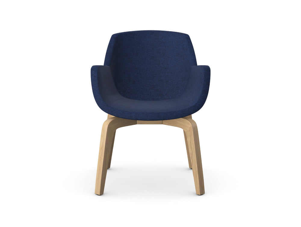 Tiana Upholstered Chair with 4 Curved Wooden Legs 2