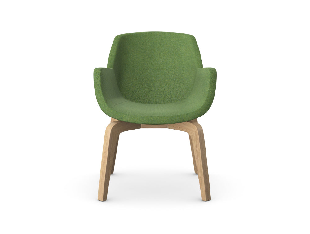 Tiana Upholstered Chair with 4 Curved Wooden Legs