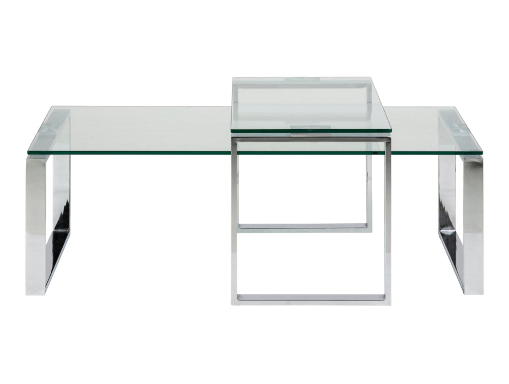 Trina Coffee Table Clear Glass and Chrome 2