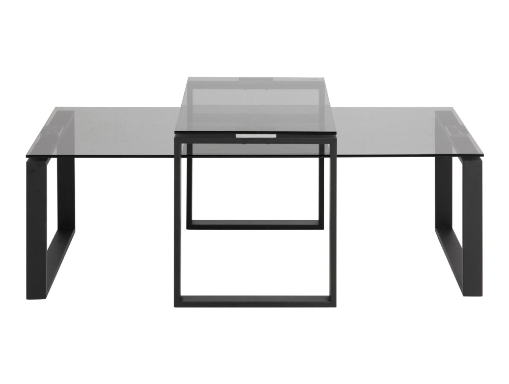Trina Coffee Table Smoked Glass and Black 2