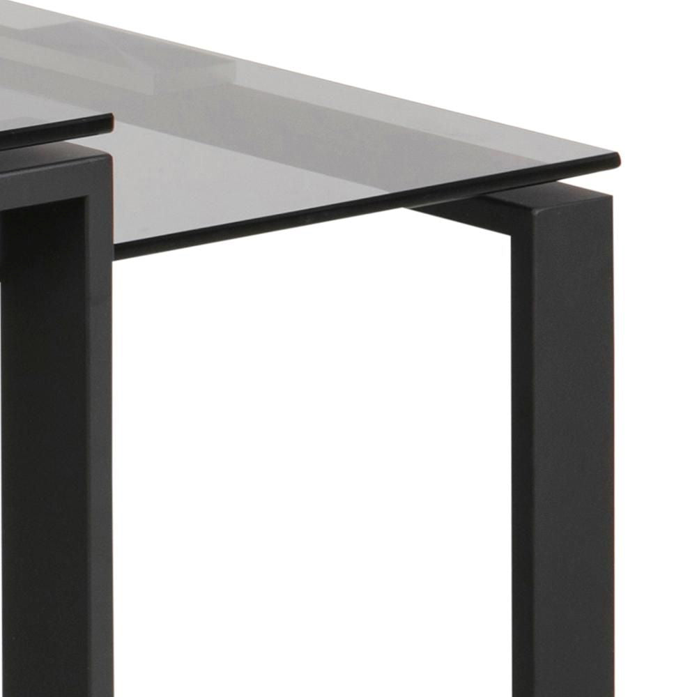Trina Coffee Table Smoked Glass and Black Corner Detail
