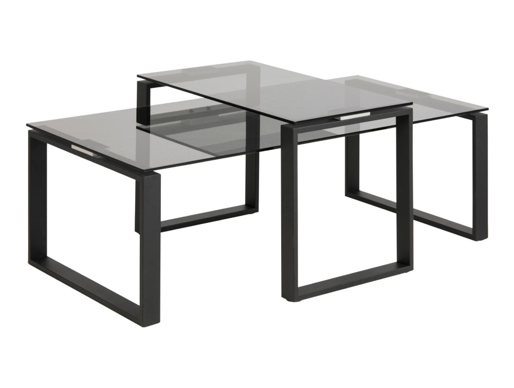 Trina Coffee Table Smoked Glass and Black