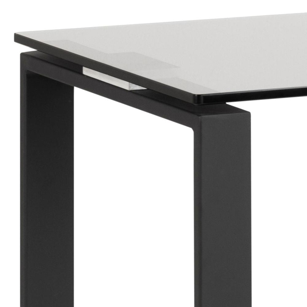 Trina Hall Table Smoked Tempered Glass Top Edge Detail