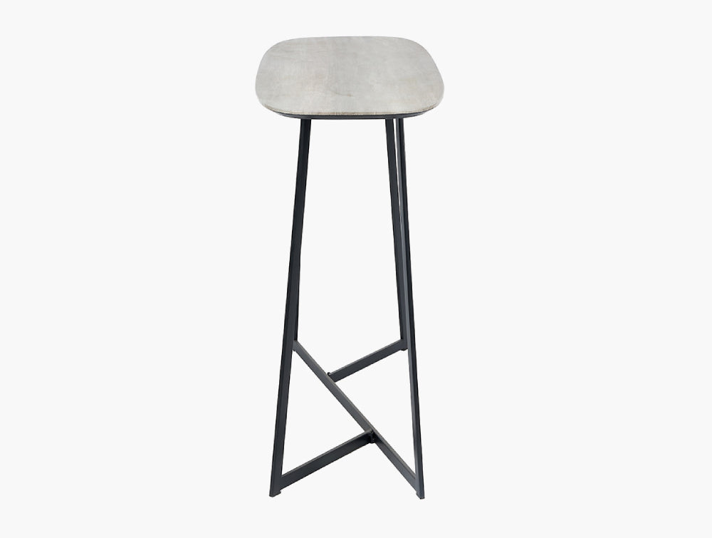Utah Grey Oak Veneer and Black Metal Hall Table 2