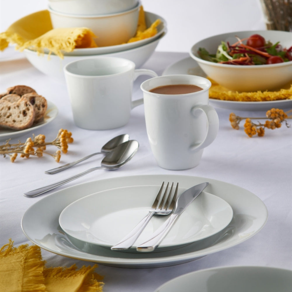 Venice Rim 16pc Dinner Set White in Dining Setting