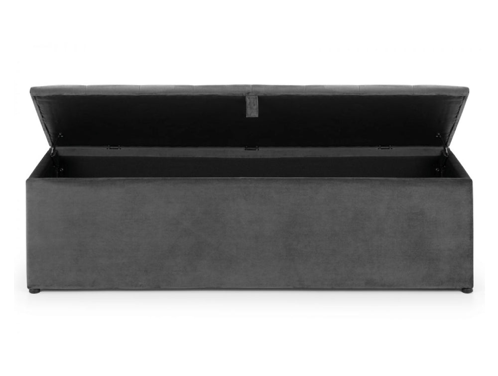 Verona Upholstered Blanket Box Dark Grey 2