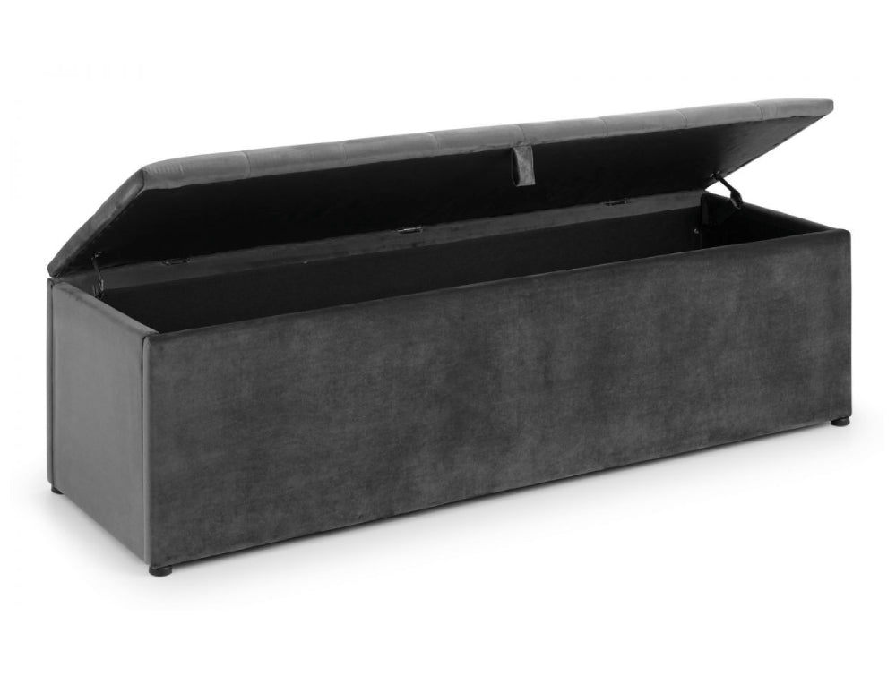Verona Upholstered Blanket Box Dark Grey 3