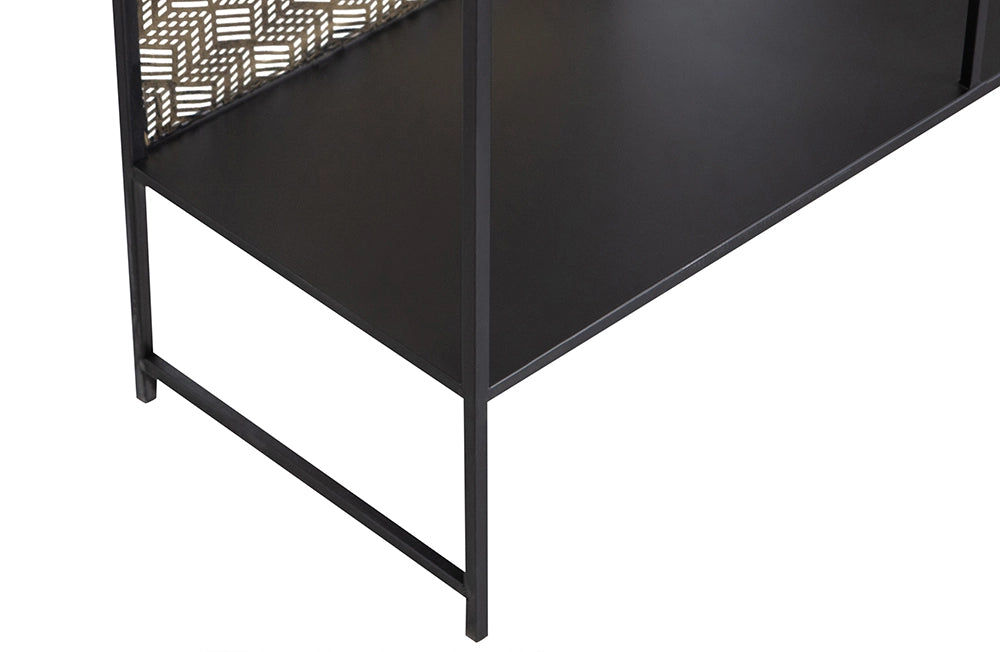 Viktor Display Cabinet - Black/Antique Brass Leg Detail
