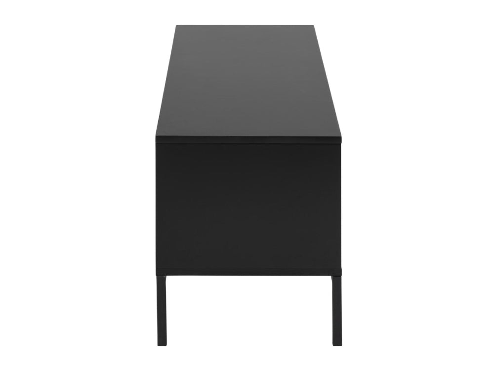 Walt Media TV Unit with 2 Door Drawer Rough Melamine Black 4