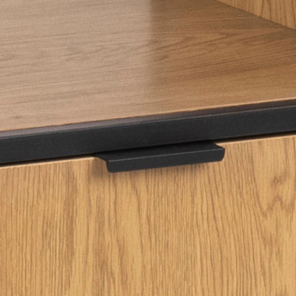 Winnie Asymmetrical Bookcase Matte Oak Handle Detail